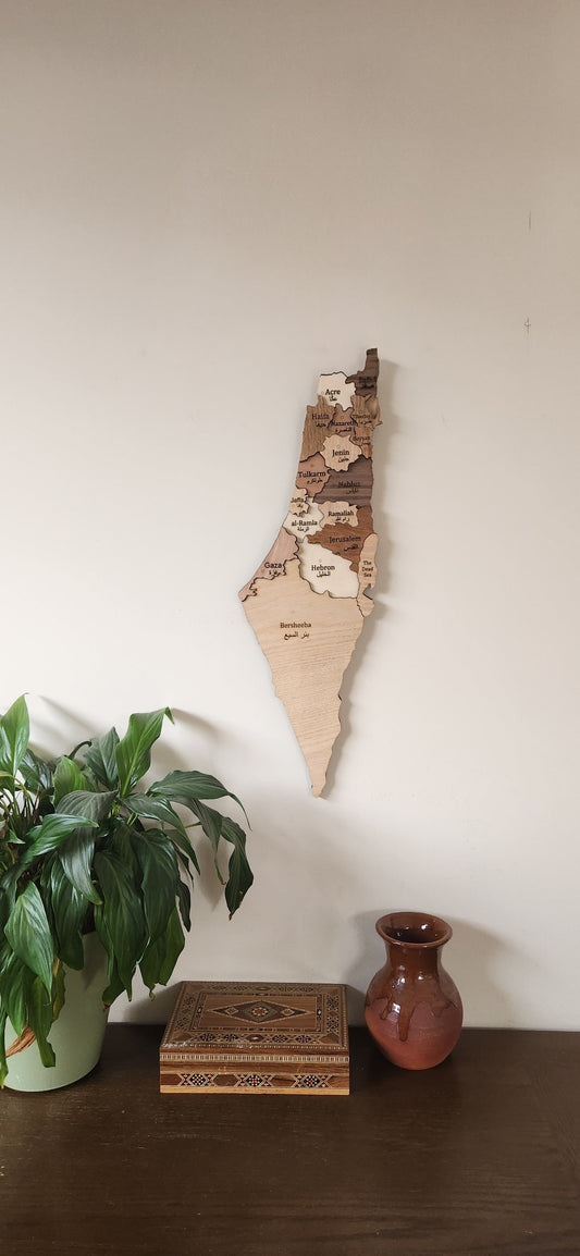 Large handmade map of Palestine