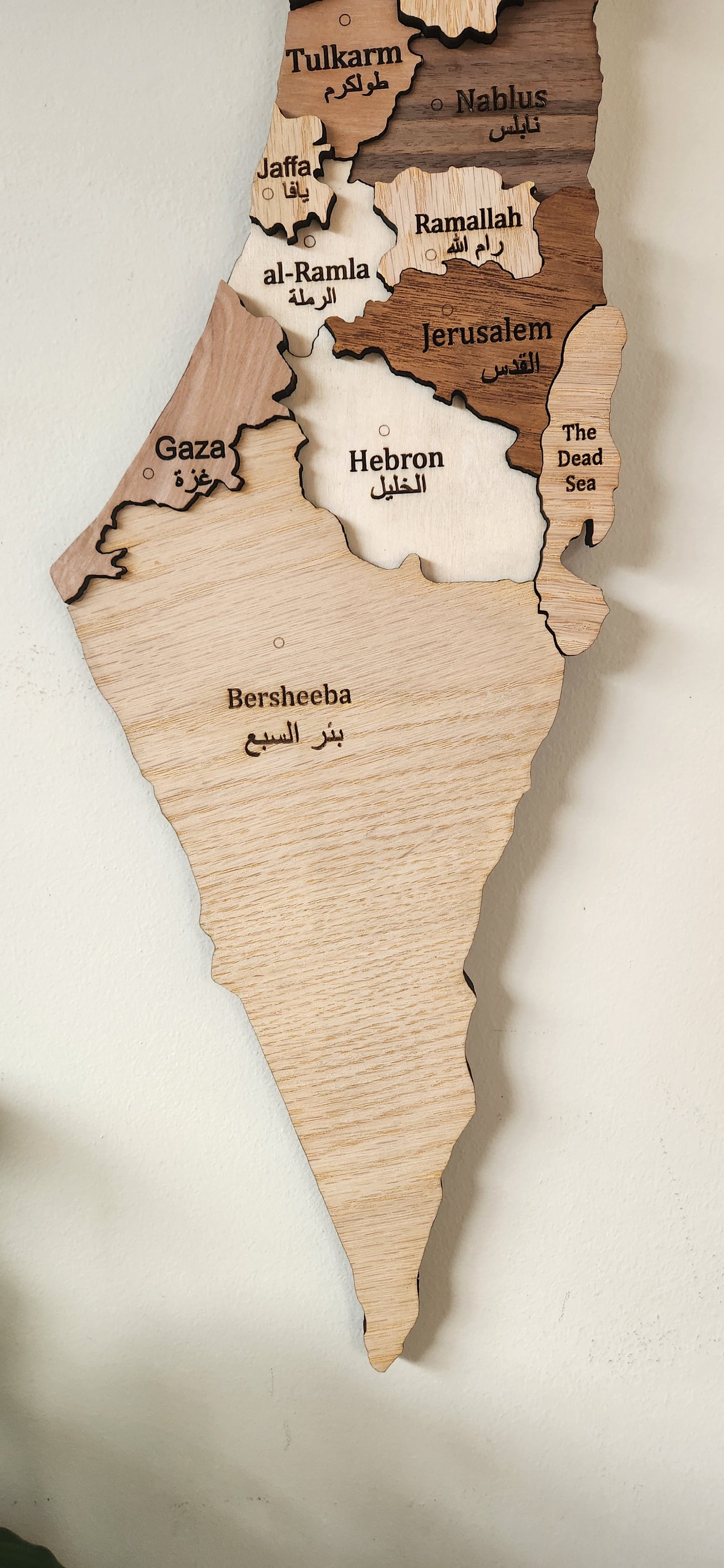 Large handmade map of Palestine