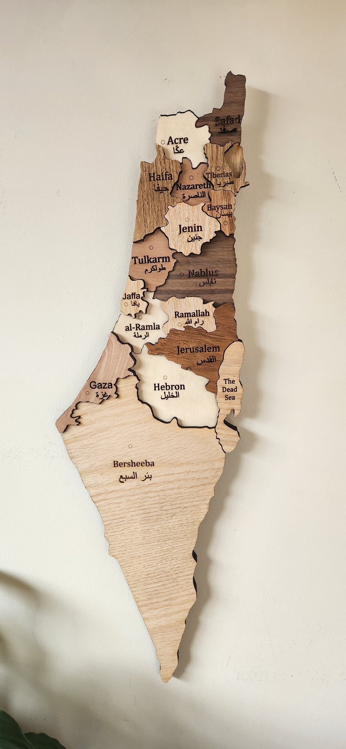 Large handmade map of Palestine