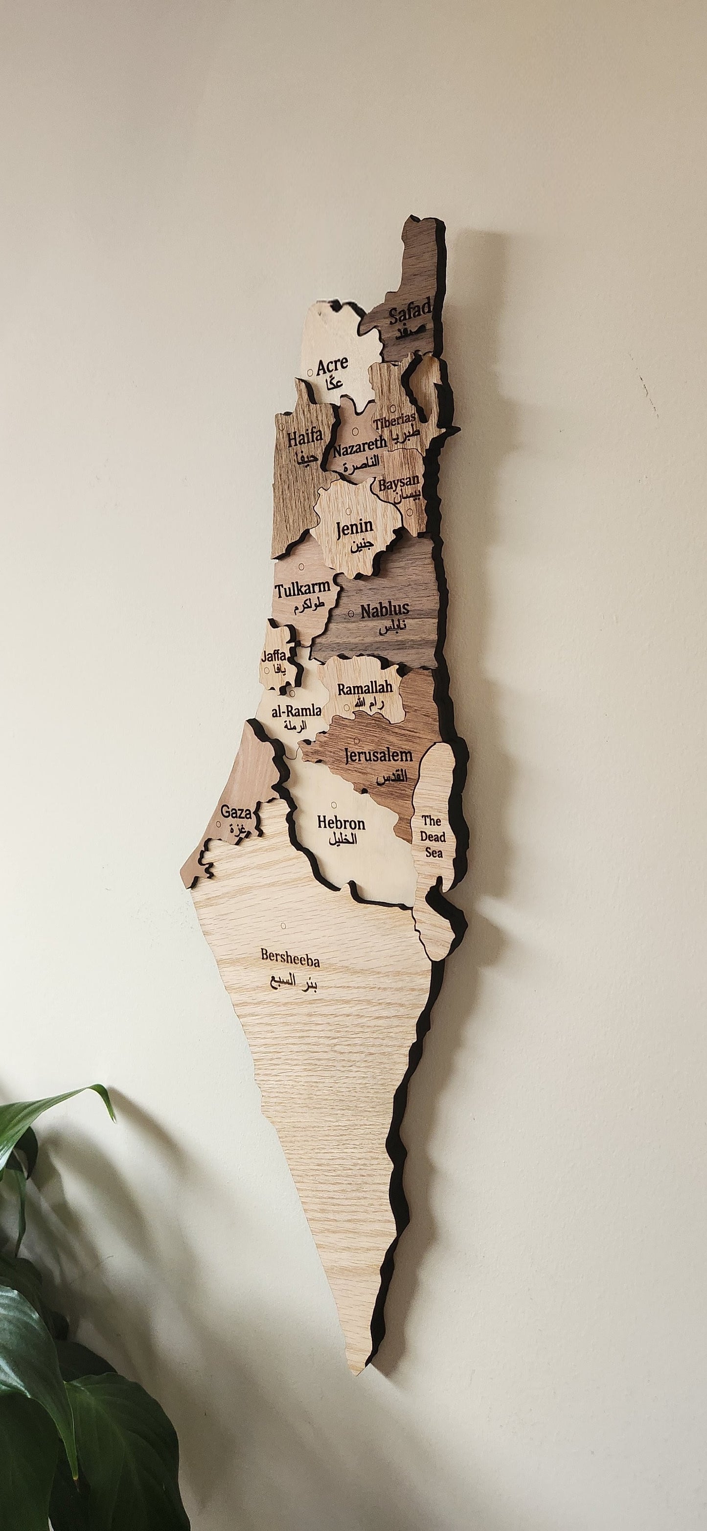 Large handmade map of Palestine