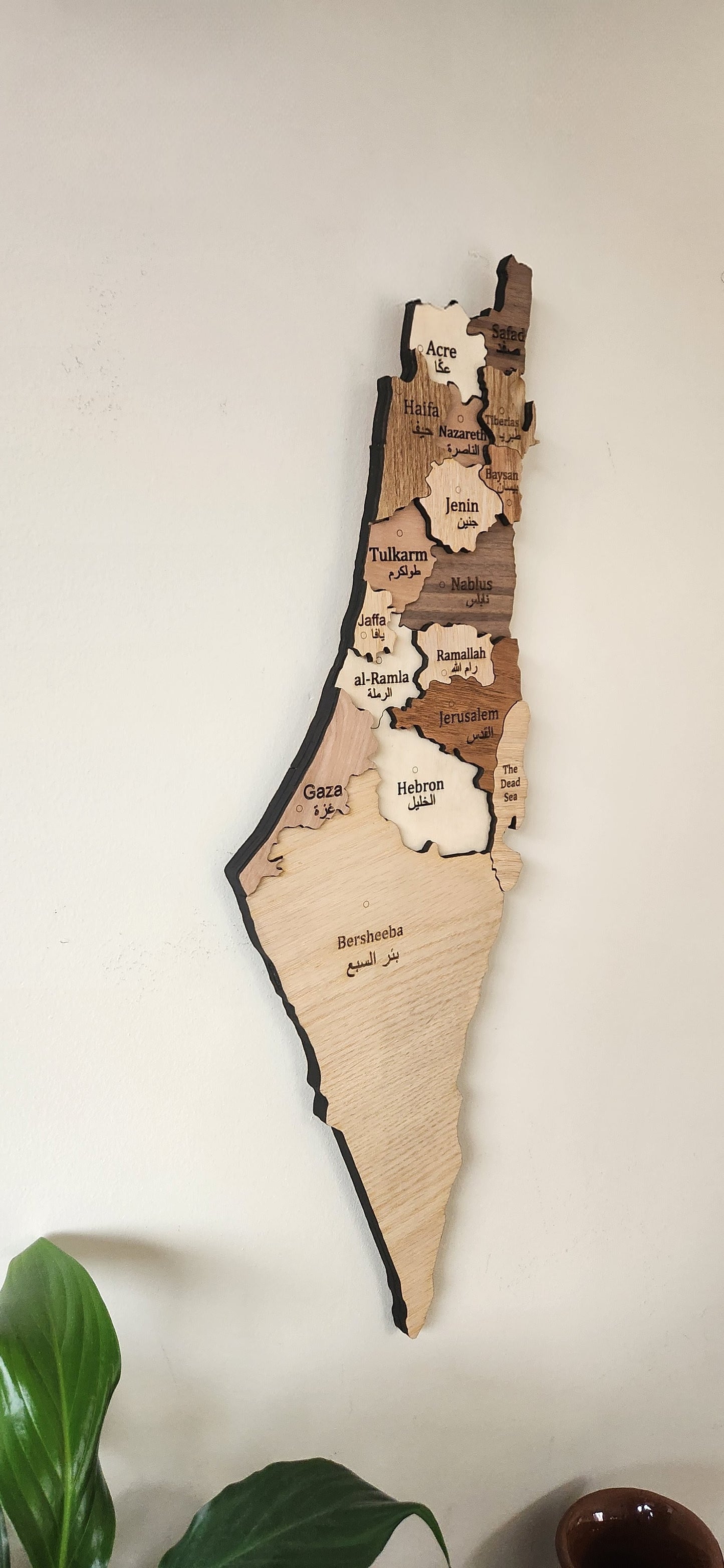 Large handmade map of Palestine