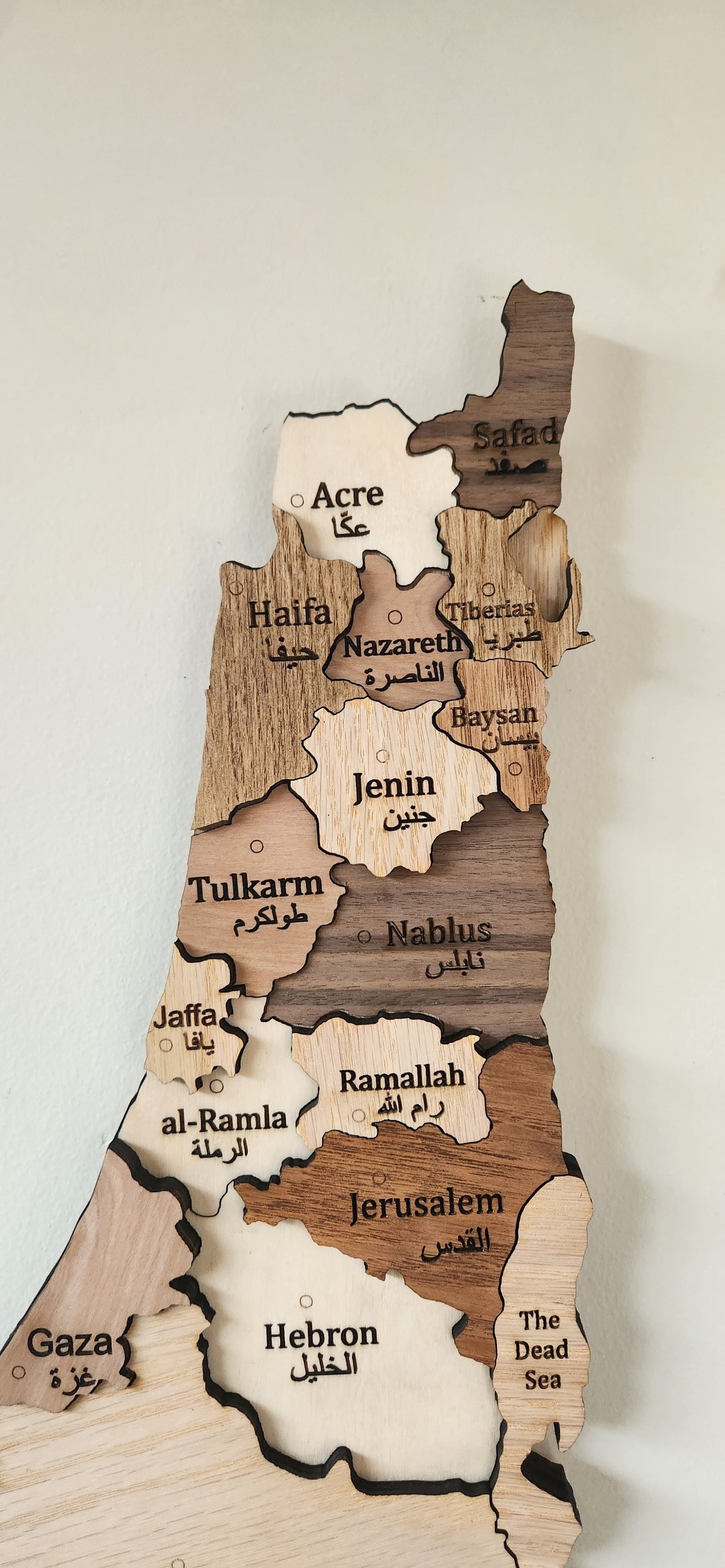 Large handmade map of Palestine