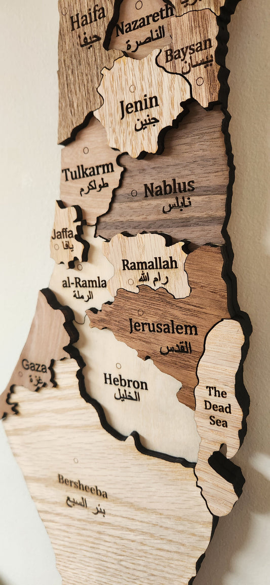 Large handmade map of Palestine
