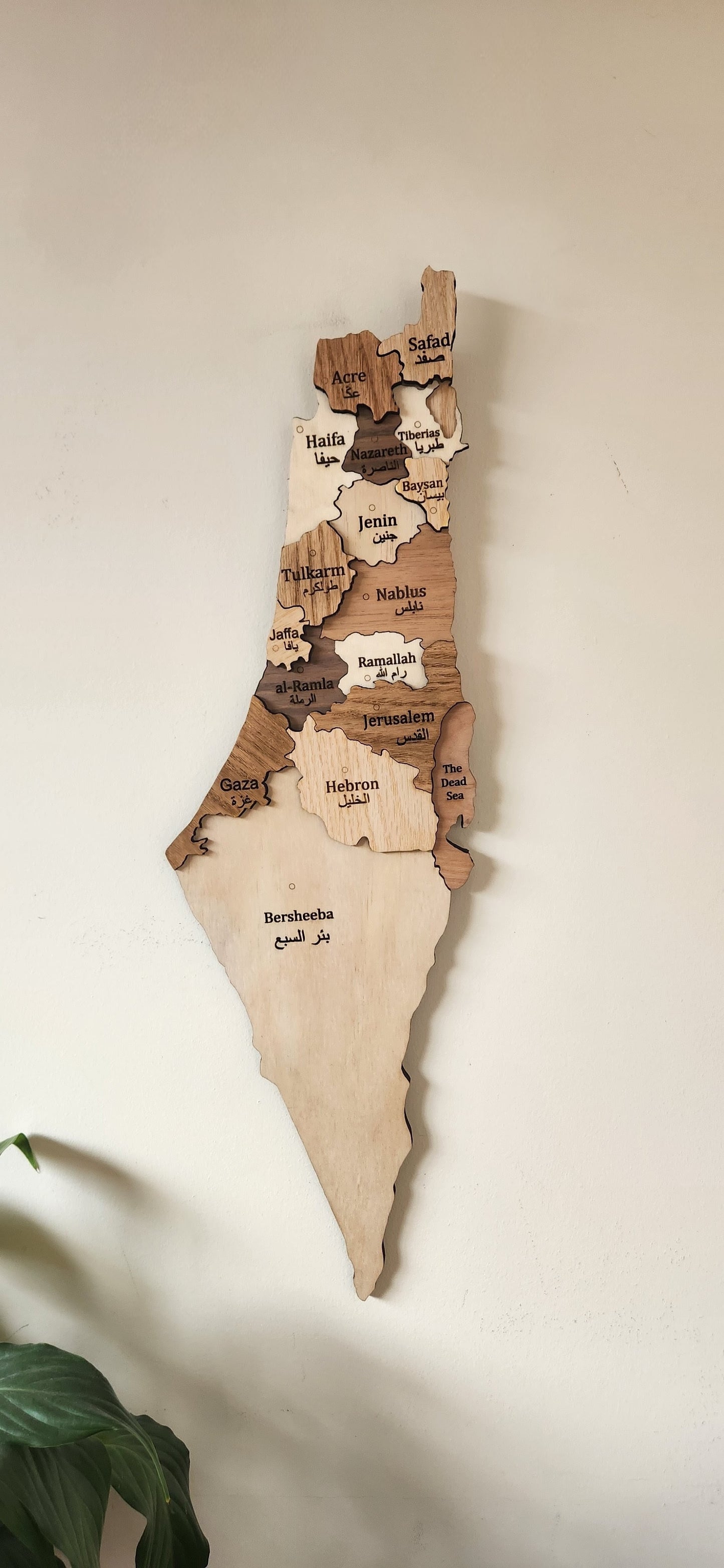 Large handmade map of Palestine
