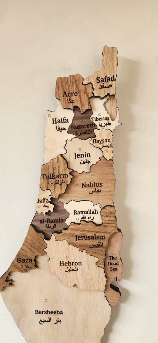 Large handmade map of Palestine