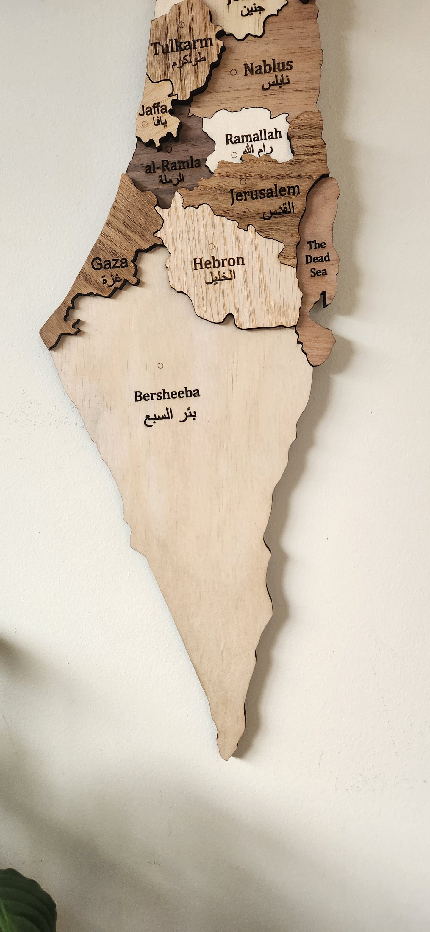 Large handmade map of Palestine