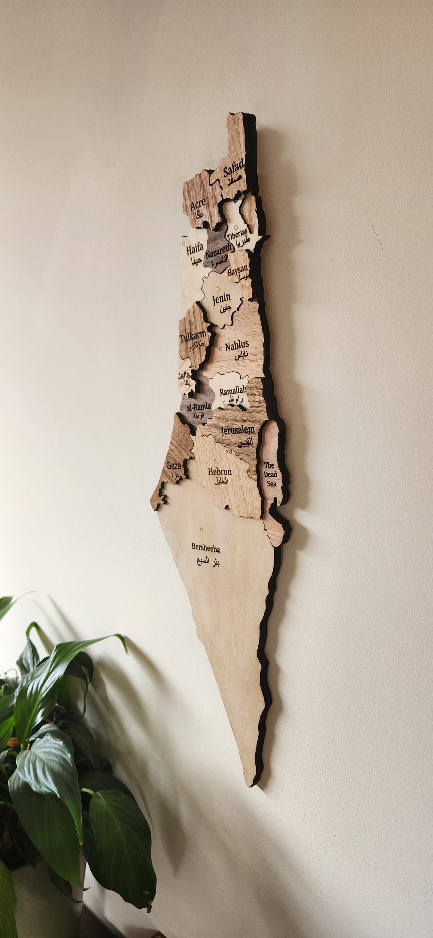 Large handmade map of Palestine