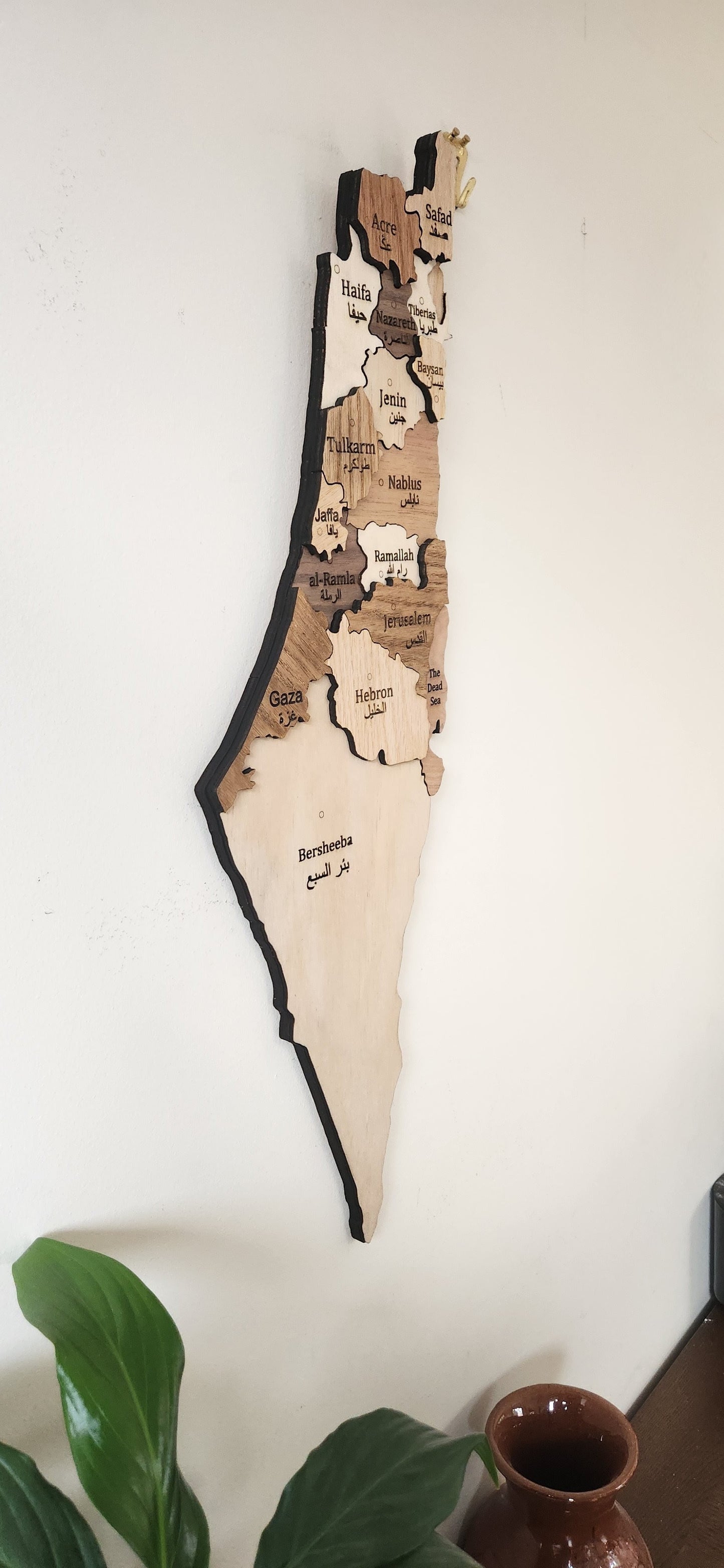 Large handmade map of Palestine