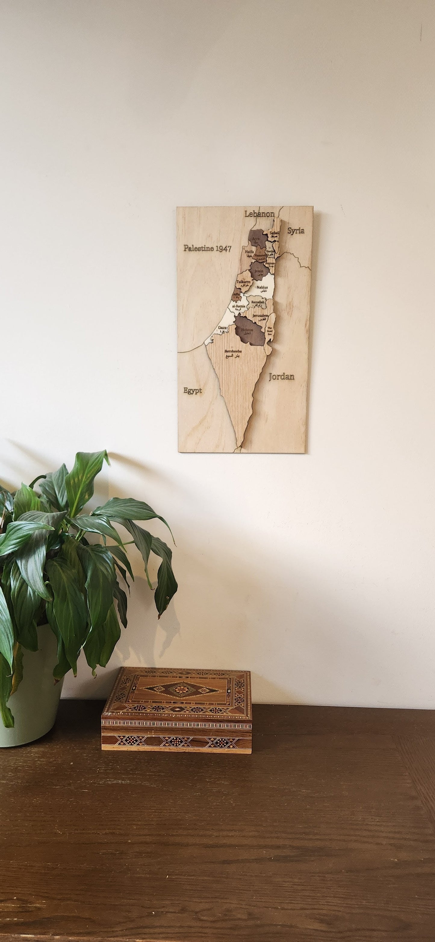 Handmade map of Palestine