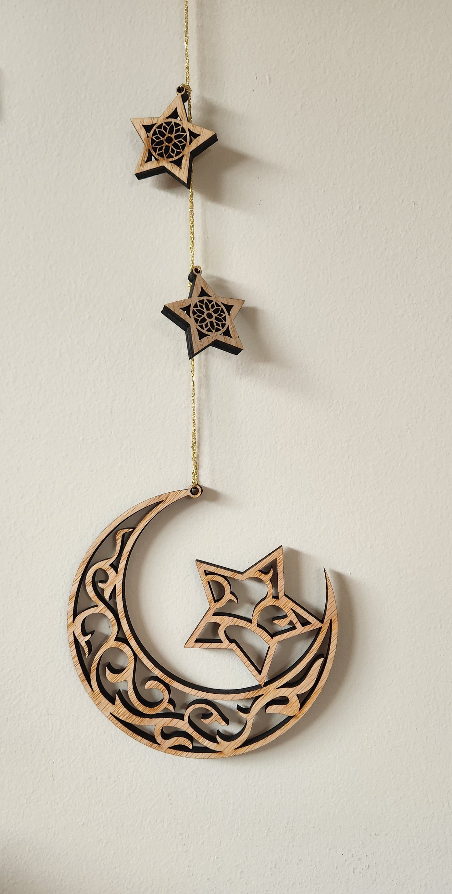 Crescent moon and star Eid decorations