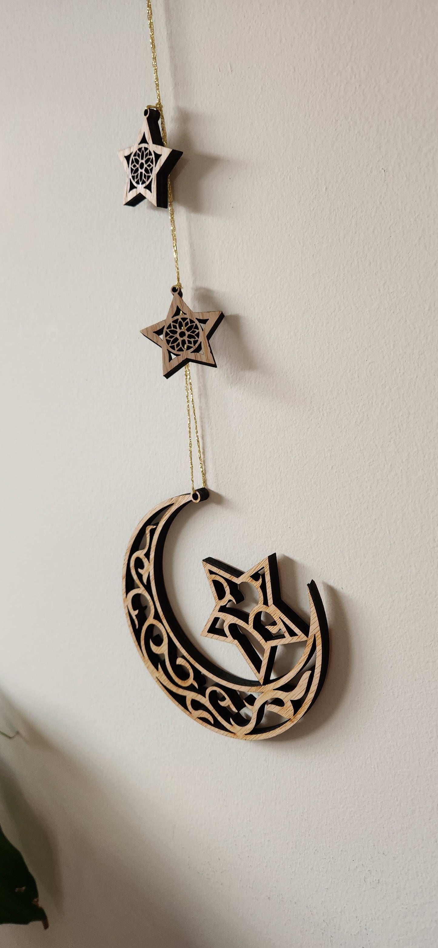Crescent moon and star Eid decorations