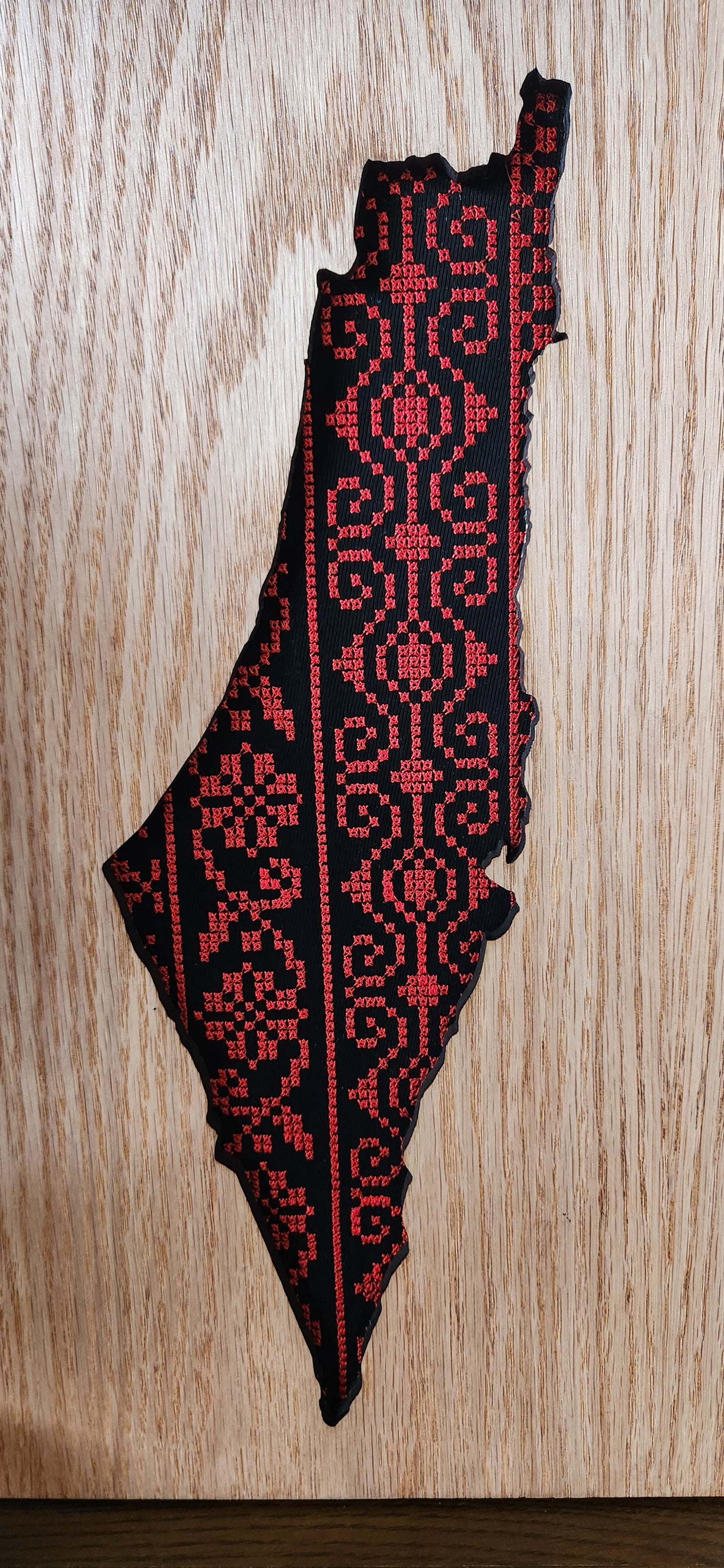 Palestine map Tatreez Inlay Wooden Wall Art